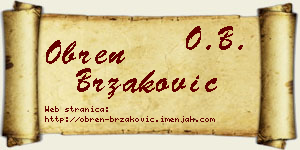 Obren Brzaković vizit kartica
